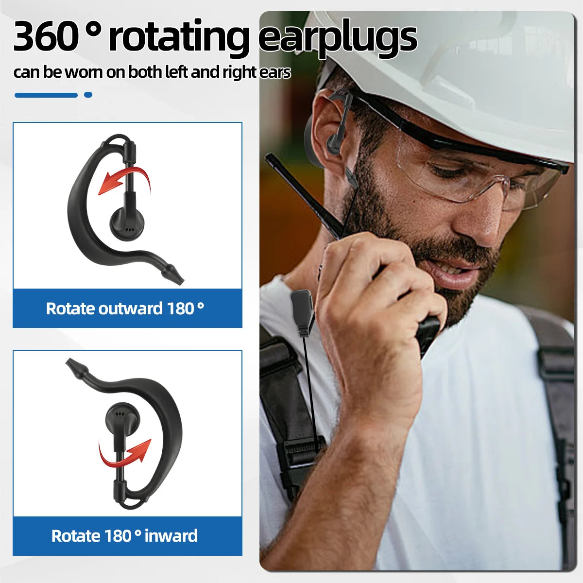 ABBREE Walkie Talkie Headset 4G PTT MIC Type-C for GP-268 GP-298 Zello