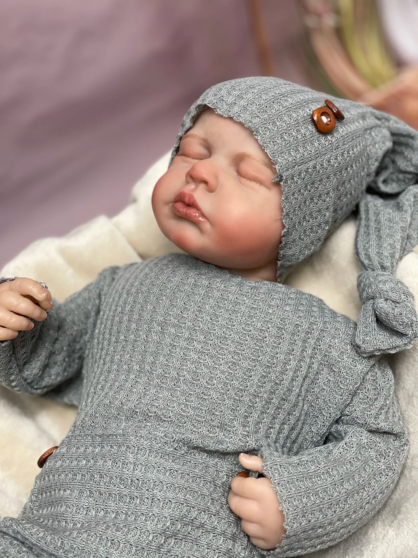 48cm Loulou Twins Reborn Baby Dolls Painted Hair Bebe Doll Set