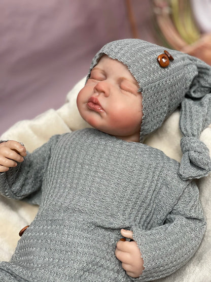 48cm Loulou Twins Reborn Baby Dolls Painted Hair Bebe Doll Set