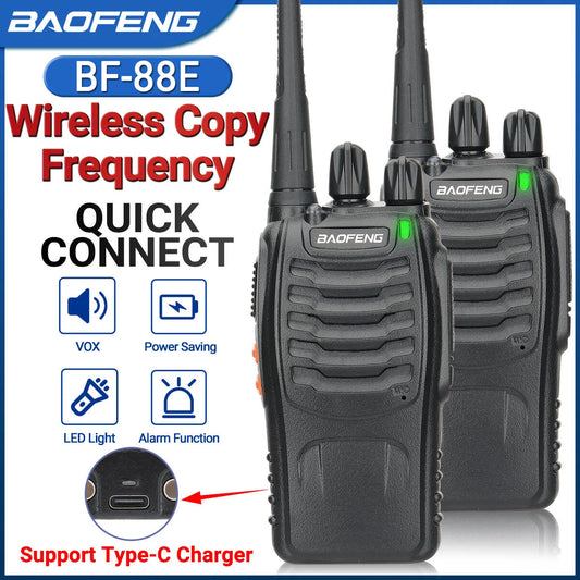 2x Walkie Talkie Baofeng BF-88E Long Range 400-470MHz Two Way Radio