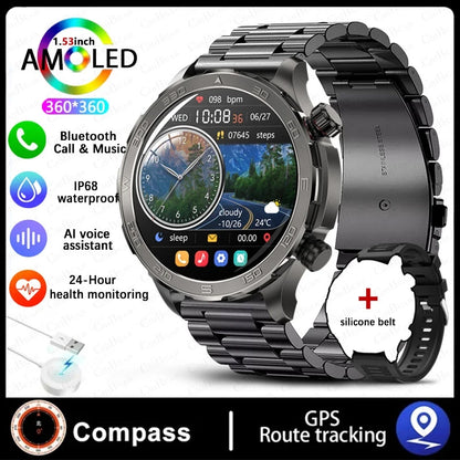 2024 New For Huawei Xiaomi GPS Sports Smartwatch Men NFC Compass Fitness Tracker IP68 Waterproof Bluetooth Call Smartwatch Man-EXPROTAS