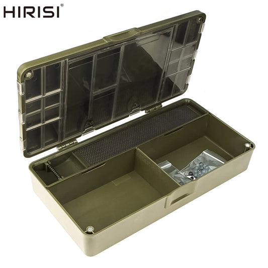 Hirisi Carp Fishing Organizer Box, Portable Tackle Storage w/ Magnetic Compartments
