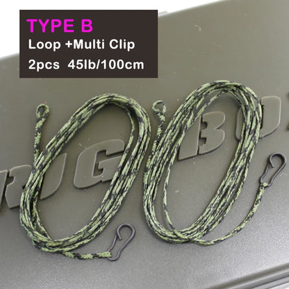 Carp Ready-Tied Leadcore Leader with Drop-Off Lead Clip & QC Swivel