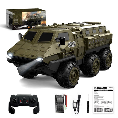 New 1:16 6WD Armored RC Military Truck, 360° Stunt High-Speed Climbing 2.4G Remote Control Toy for Boys