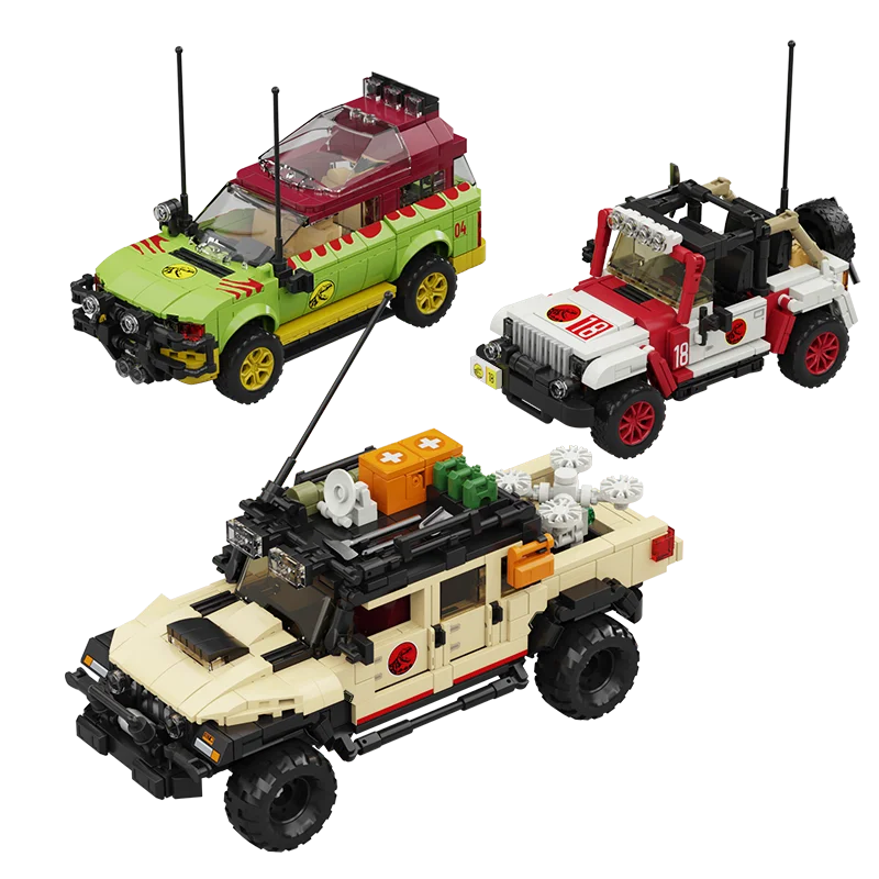 3-in-1 Dinosaur Adventure Off-Road Vehicle Building Blocks 1632pcs Jurassic Toy Gift