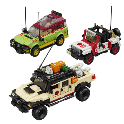 3-in-1 Dinosaur Adventure Off-Road Vehicle Building Blocks 1632pcs Jurassic Toy Gift