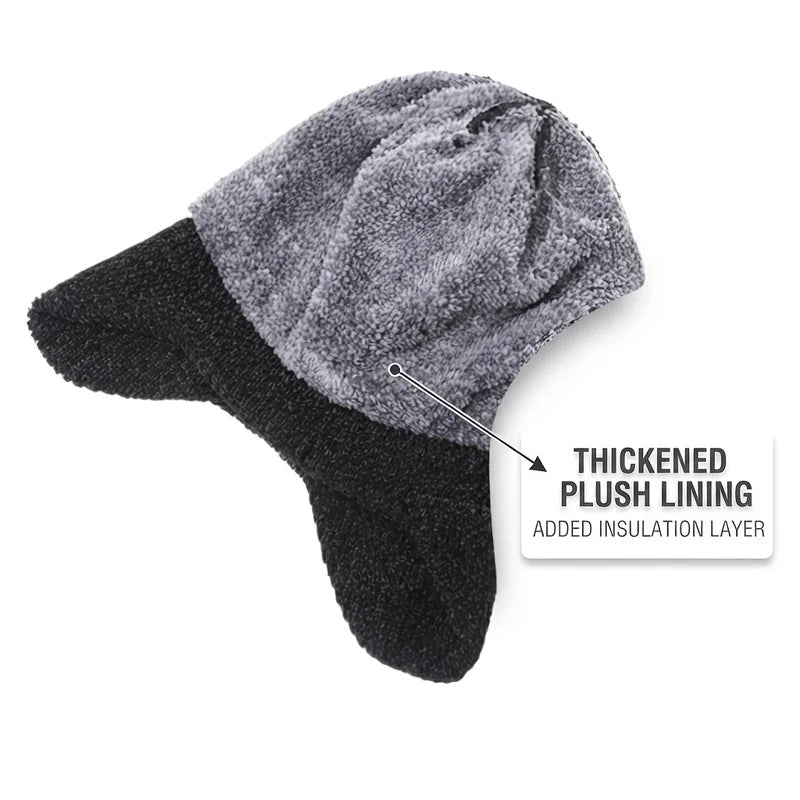 Winter Hat Knit Snowflake Thick Fleece Warm Unisex Ear Protection