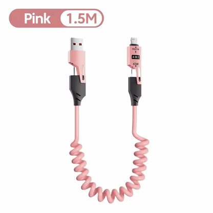 65W USB Cable Fast Charging PD for iPhone Samsung 6A Data Charger
