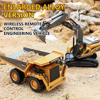 RC Excavator Dumper Car 2.4G Remote Control Engineering Vehicle Crawler Truck Bulldozer Toys for Boys Kids Christmas Gifts-EXPROTAS