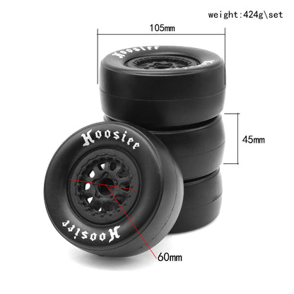 RS RC Belted Drag Racing Rear Tires for 1/10 Slash 2WD DR10 Losi 22S