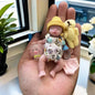 AnjoDoll 3 Inch Mini Silicone Reborn Girl Doll Painted Skin Washable Body