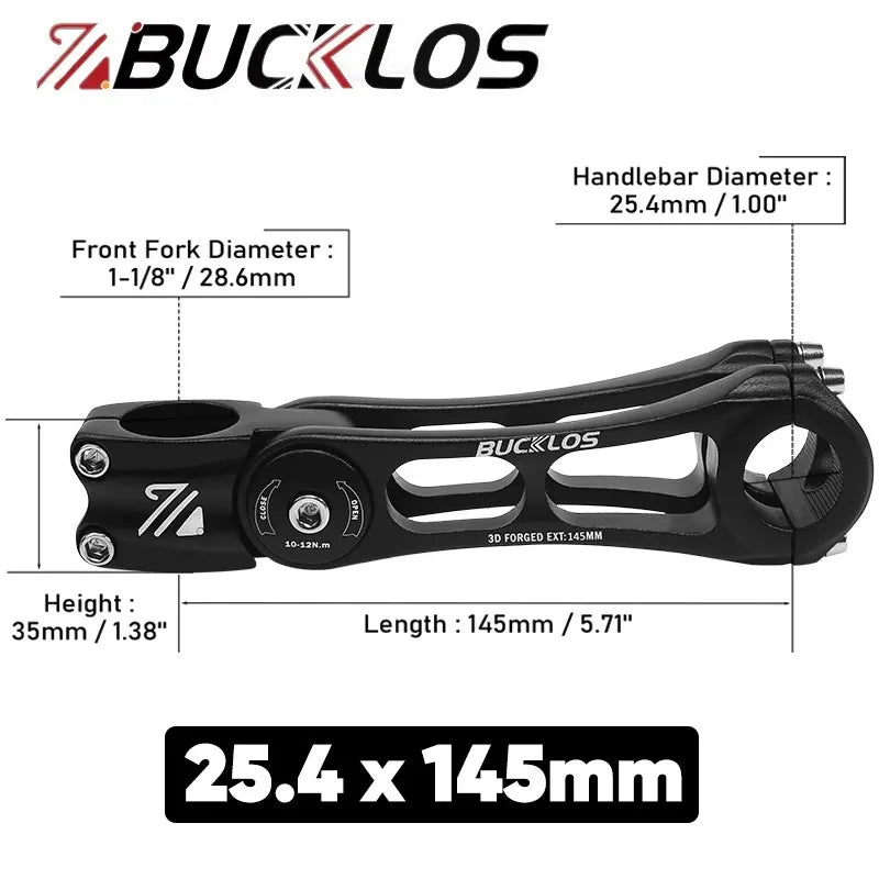 Adjustable Bicycle Handlebar Stem BUCKLOS 3D Forged MTB Road Bike Riser