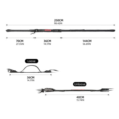 Motorcycle Tie-Down Strap Rhinowalk 2.5m Cam Buckle Cargo Luggage Belt