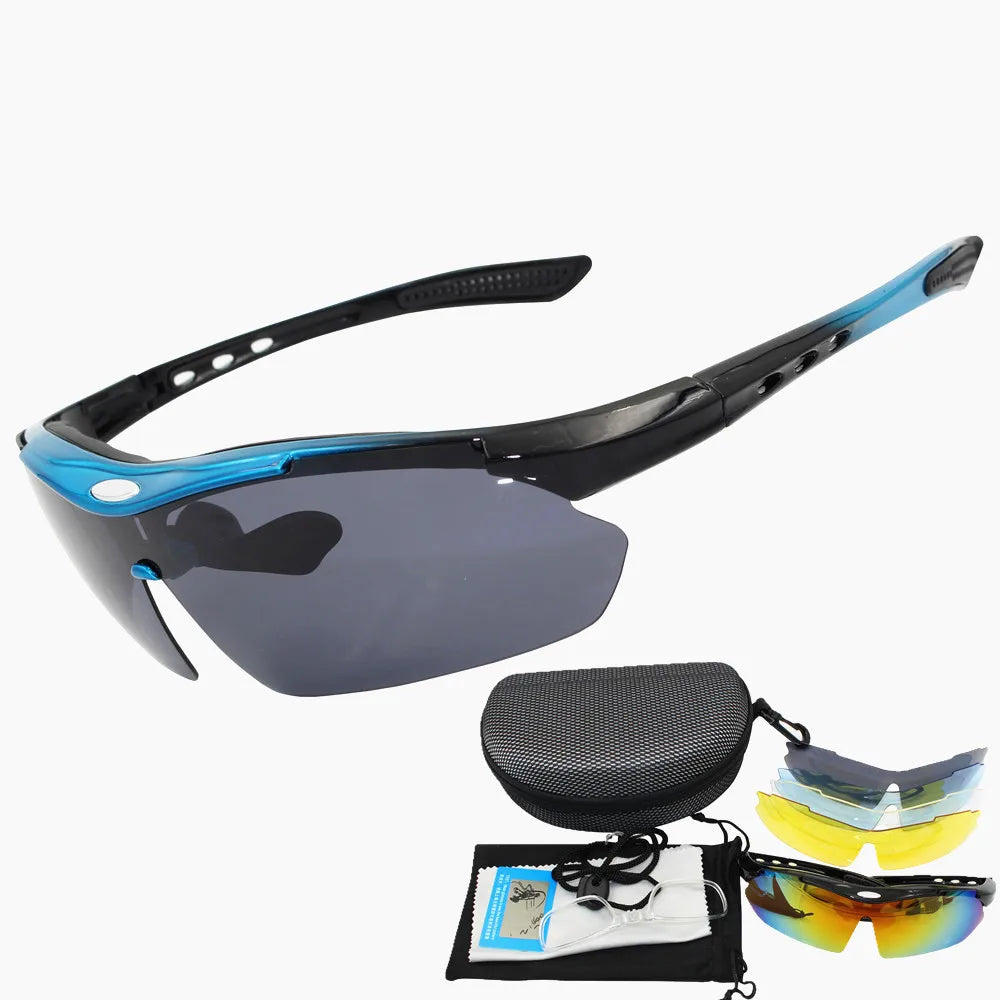 Polarised Cycling Sunglasses 5 Lens Sports Glasses MTB Road Bike Eyewear