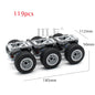 High-tech Car Wheels 119pcs Building Blocks Technic Axles Accessories