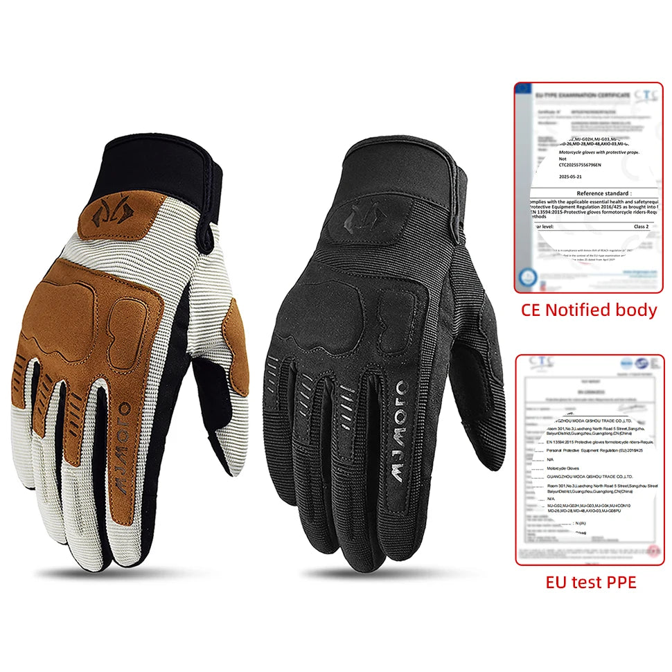MJMOTO Summer Motorcycle Gloves Windproof Touchscreen Non-Slip Motocross