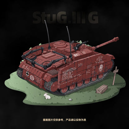 WW2 German StuG III G Sturmgeschütz 40 Tank Building Blocks Military Model Gift