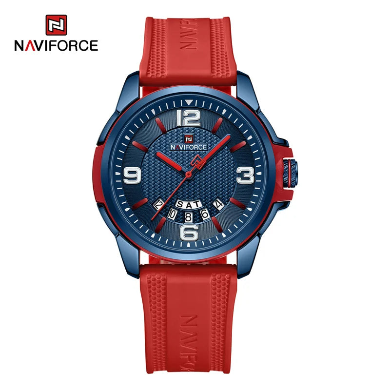Original Brand NAVIFORCE 2024 New Quartz Watch for Men Waterproof Silicone Strap Business Male Classic Wrist watches Date Clock-EXPROTAS