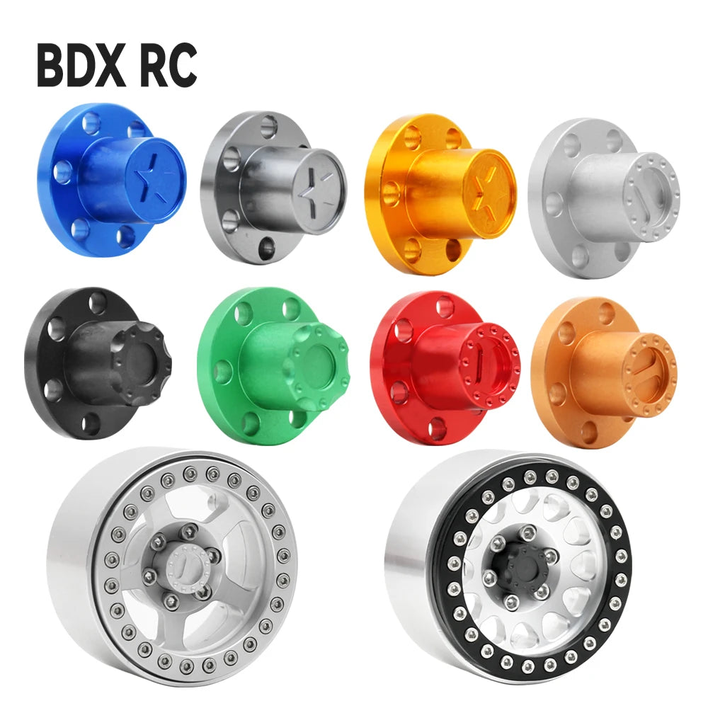 1/10 RC Crawler Metal Wheel Center Dust Caps 6-Hole for 1.9" & 2.2" Wheels - EXPROTAS