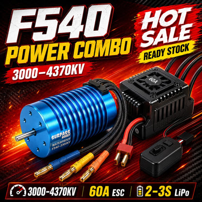 For 1/10 RC Brushless Motor 3000KV 3300KV 3930KV 4370KV 60A ESC Combo