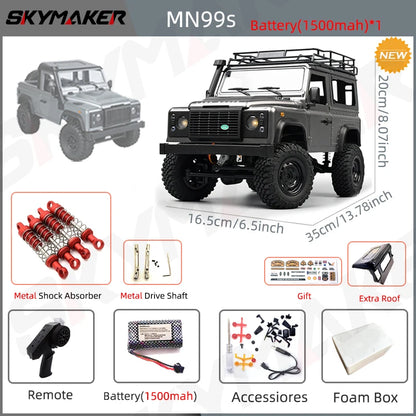 New MN99s MN98 1:12 MN Model RTR Version RC Car 2.4G 4WD RC Rock Crawler Defender Remote Control Car 1/12 RC Truck Cars Toys-EXPROTAS