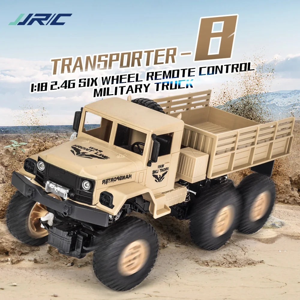 JJRC 1/18 Rc Car Off-Road 4x4 2.4G Radio Controlled Car Military Electric Machine 10Km/h Rc Buggy Children's Cars Toys for Boys-EXPROTAS