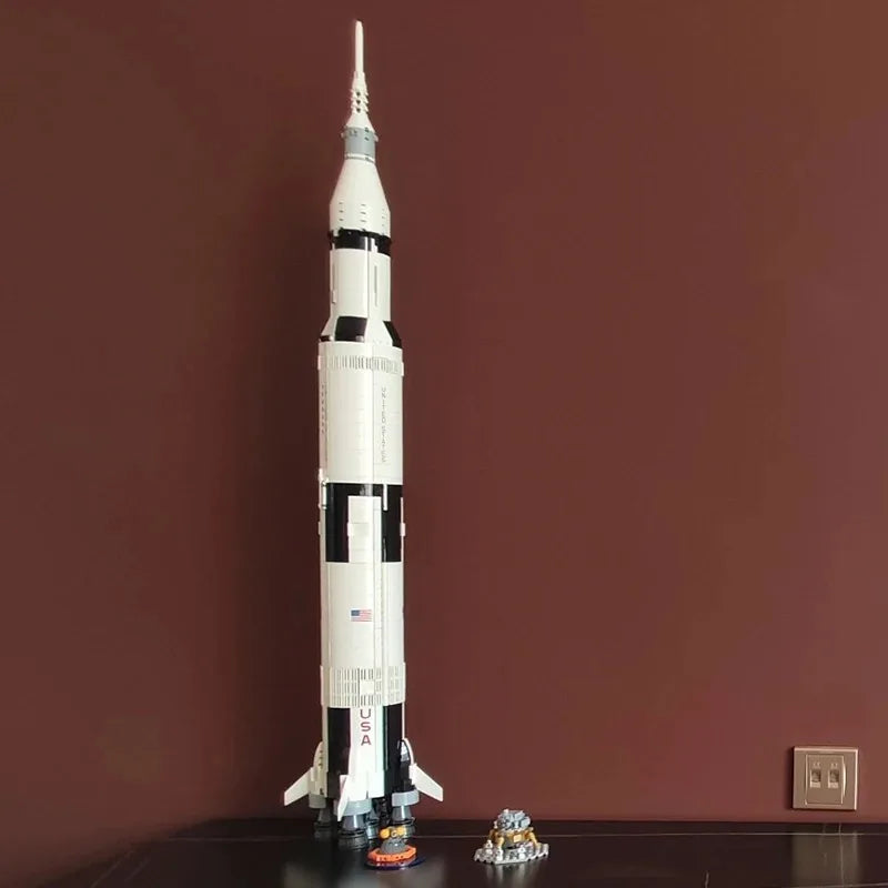 The Apollo Saturn V 92176 100Cm Space Rocket Building Blocks Bricks Educational Kids Adults Toys Christmas Birthday Gifts 21309-EXPROTAS