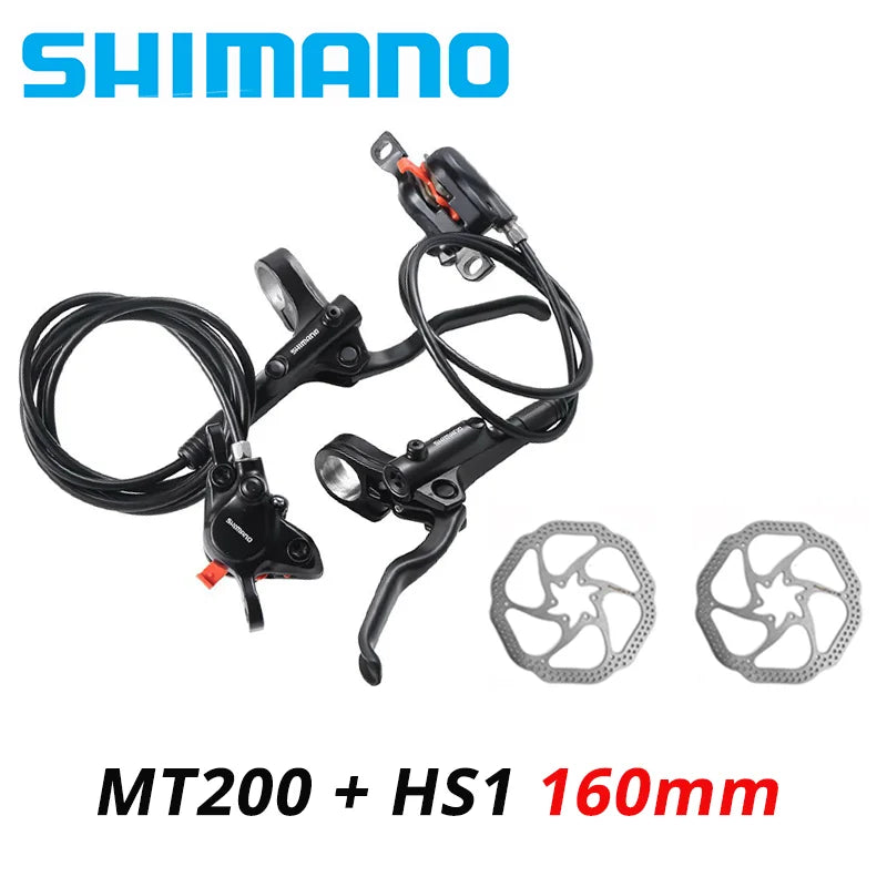 Shimano MT200/MT201 Hydraulic Disc Brake Set 2-Piston with Levers (Rotors Optional)