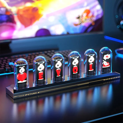 RGB Nixie Tube Clock LED Glows IPS Color Screen DIY Analog Digital Tube Night lights Gaming Desktop Home Decoration Gift Idea-EXPROTAS