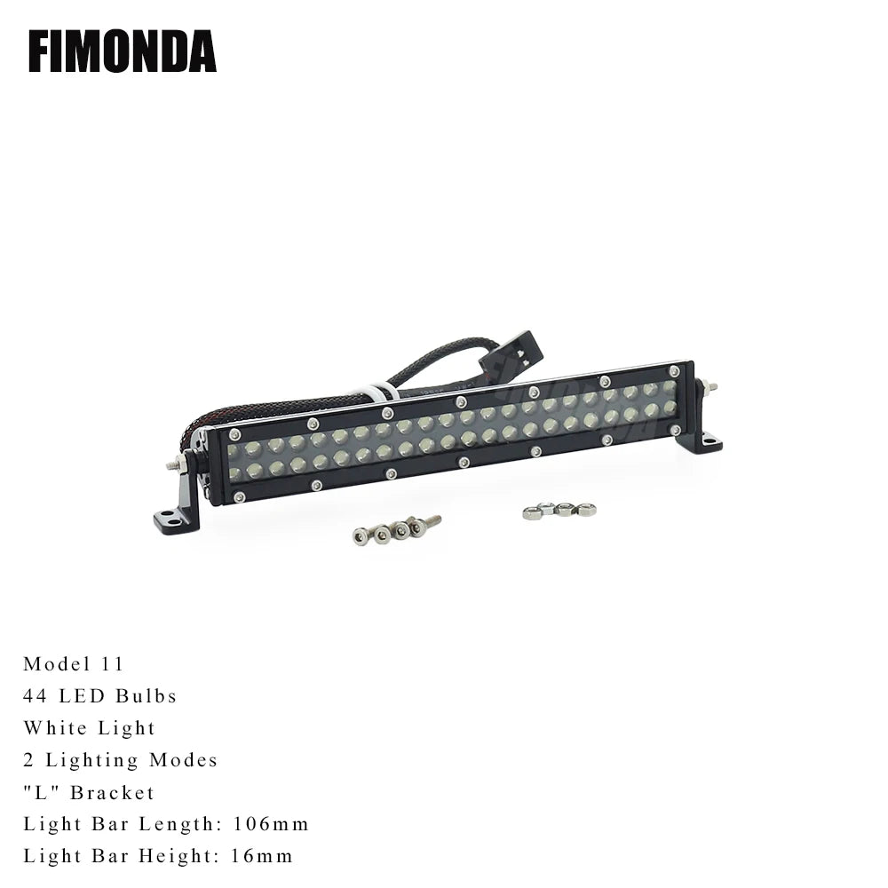 RC Crawler Roof LED Light Bar White Coloured Adjustable Modes 1/10 TRX4 SCX10
