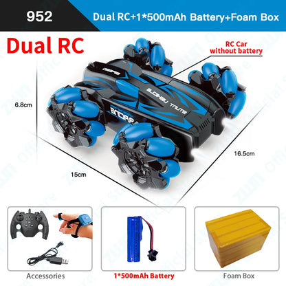 ZWN F1 RC Drift Car With Music Led Lights 2.4G Glove Gesture Radio Remote Control Stunt Cars 4WD Electric Children Toy vs Wltoys-EXPROTAS
