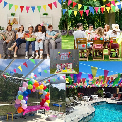 100/300/500Pcs Birthday Party Flags Pennant Banner Outdoor Decoration