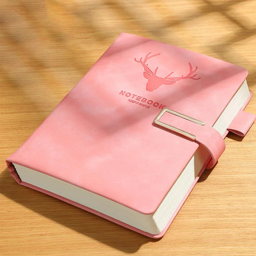 A5 Leather Notebook Cover with Bookmark - 200 Pages Journal Notepad