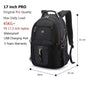 Swiss-Multifunctional bags Durable 17 Inch Laptop Backpack, Travel Bag,College Bookbag,USB Charging Port,Water Resistant-EXPROTAS