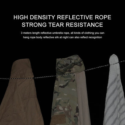 3M Camping Clothesline w/ 12 Clips Windproof Elastic Travel Laundry Line