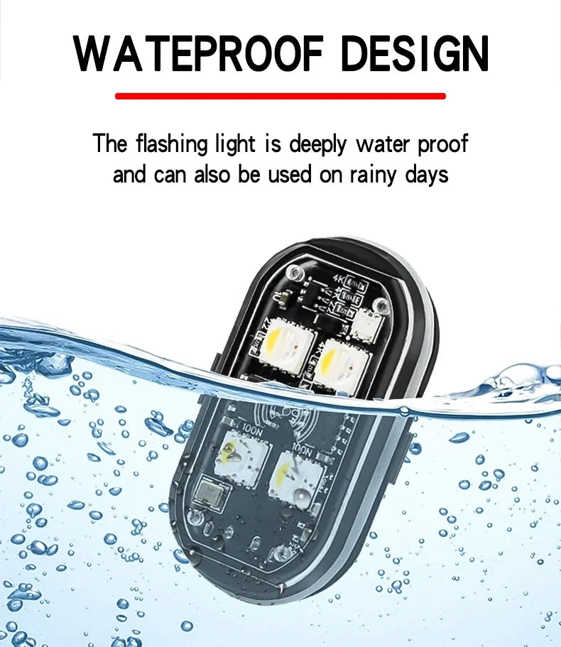 Wireless LED Strobe Lights for Motorcycle with USB Charging