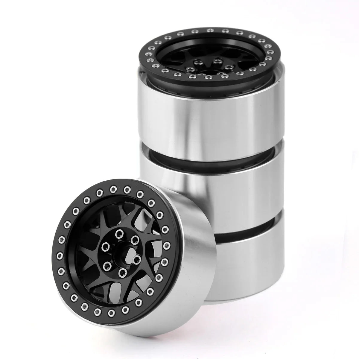 4pcs CNC Aluminum 2.2 Beadlock Wheel Rims for 1/10 RC Crawler SCX10 TRX4