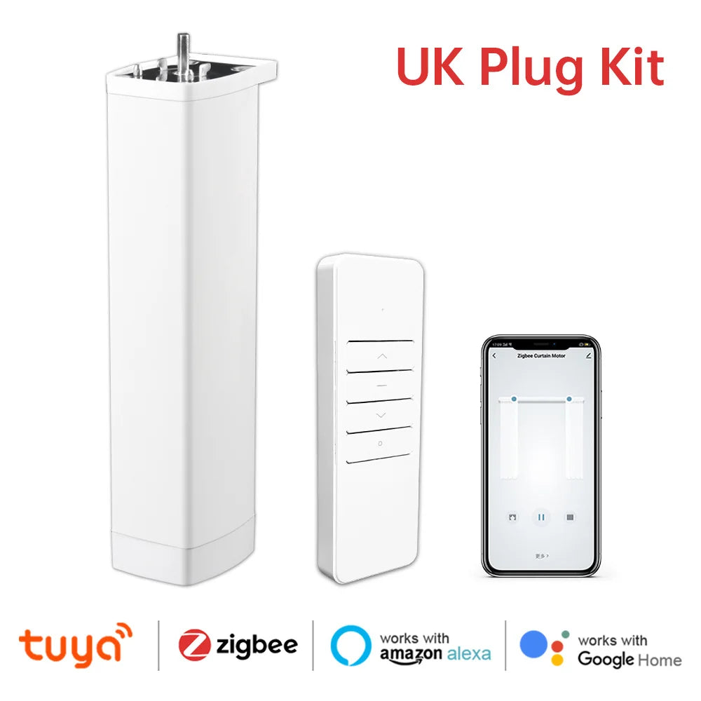 Tuya Smart Curtain Motor WiFi Zigbee RF Remote Alexa Google App Control - EXPROTAS
