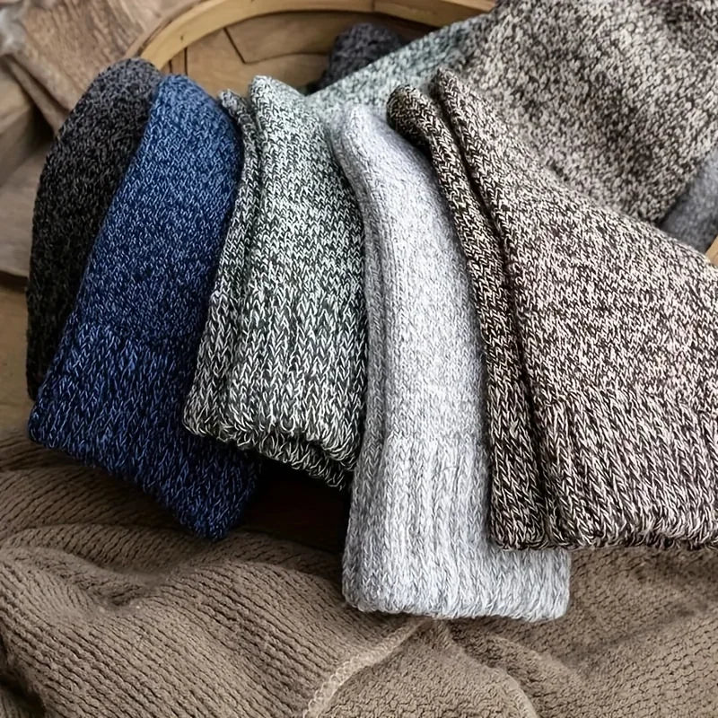 3/5 Pairs Thick Towel Mid-Calf Warm Socks for Winter Snow Boots