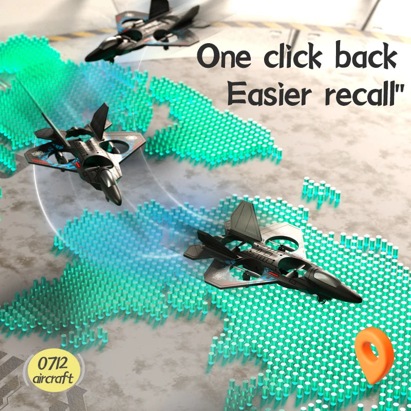 L0712 RC Plane 2.4G Remote Control Aircraft Gravity Sensing Aircraft Glider with Light EPP Foam Fighters for Boys Children-EXPROTAS