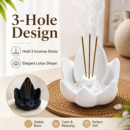 Lotus Incense Censer Holder Burner Home Decor Alloy Stick