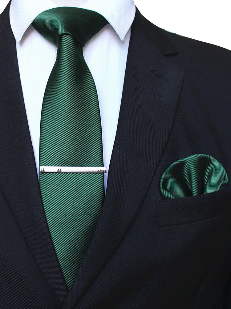Suits Necktie Clip 8cm Mens Slim Solid Classic Wedding Party Ties