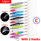 12pcs Pencil Bait Metal Casting Fixture 7/12/ 22/ 30/40/60g Shore Throwing Sea Bass Bait Sinking Artificial Bait Fishing Tackle