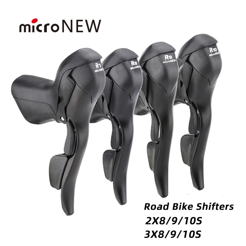 MicroNEW Road Bike Shifter 3x7 3x8 3x9 3x10 Speed Brake Levers Bicycle 2x7 2x8 2x9 2x10 Speed Front Derailleur For Shimano-EXPROTAS