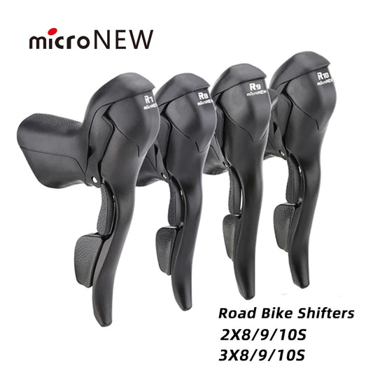 MicroNEW Road Bike Shifter 3x7 3x8 3x9 3x10 Speed Brake Levers Bicycle 2x7 2x8 2x9 2x10 Speed Front Derailleur For Shimano-EXPROTAS