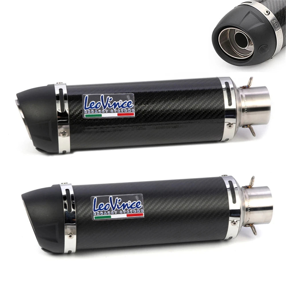 Carbon Fiber 51MM Motorcycle Exhaust Muffler Pipe Escape Moto LeoVince for kawasaki er6n sv650 Z800 R1 cb650f cb1000r cbr250r-EXPROTAS
