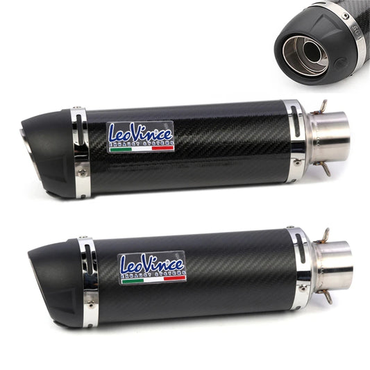 Carbon Fiber 51MM Motorcycle Exhaust Muffler Pipe Escape Moto LeoVince for kawasaki er6n sv650 Z800 R1 cb650f cb1000r cbr250r-EXPROTAS