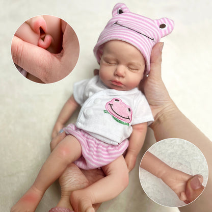 33CM Open Mouth Loulou Full Body Silicone Reborn Doll, Painted Newborn Baby Gift