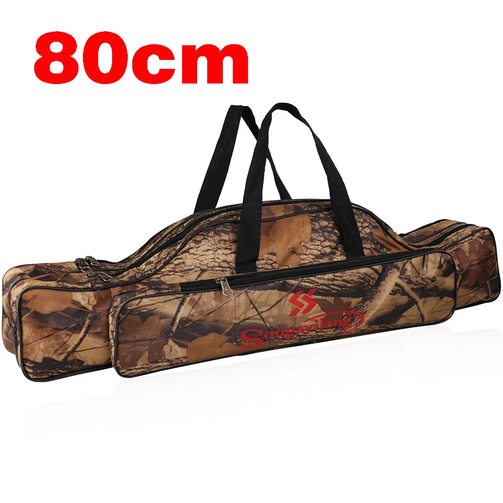 Sougayilang Fishing Rod Bag 80/120cm Nylon Tackle Storage Large Capacity Case