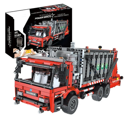 1468PCS Remote Control Compressed Garbage Truck Building Blocks City Sanitation Technical RC Car Model Bricks Kids Toys Gifts-EXPROTAS